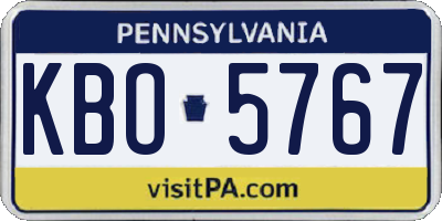 PA license plate KBO5767
