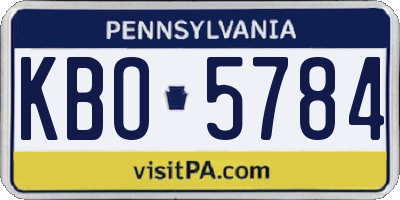 PA license plate KBO5784