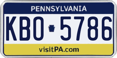 PA license plate KBO5786
