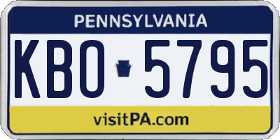 PA license plate KBO5795