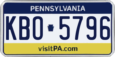 PA license plate KBO5796