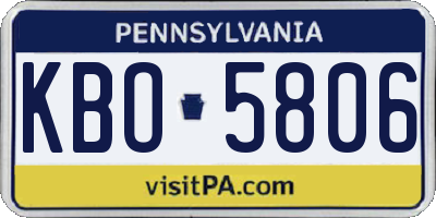 PA license plate KBO5806