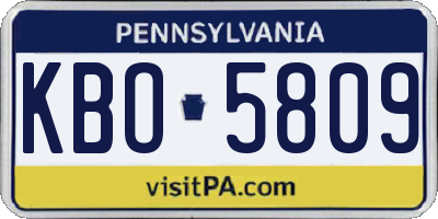 PA license plate KBO5809