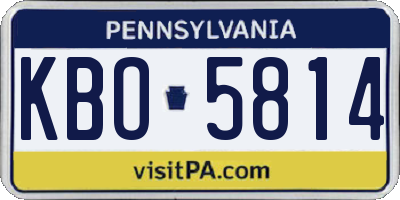 PA license plate KBO5814