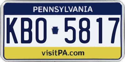 PA license plate KBO5817