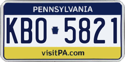 PA license plate KBO5821