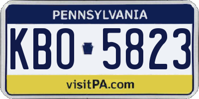 PA license plate KBO5823