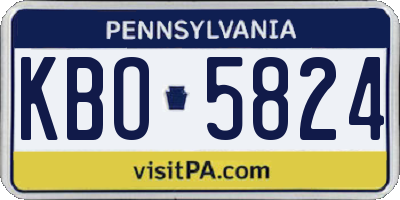 PA license plate KBO5824
