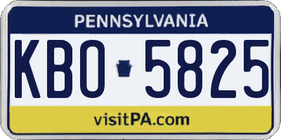 PA license plate KBO5825