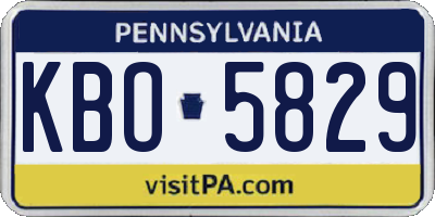 PA license plate KBO5829