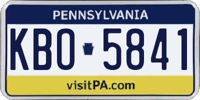 PA license plate KBO5841