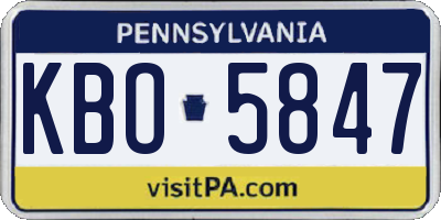 PA license plate KBO5847