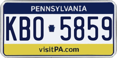PA license plate KBO5859