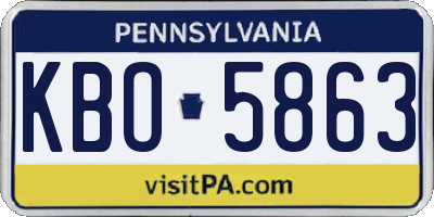 PA license plate KBO5863