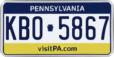 PA license plate KBO5867
