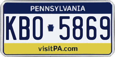 PA license plate KBO5869