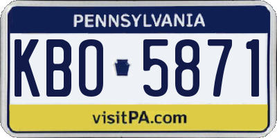 PA license plate KBO5871