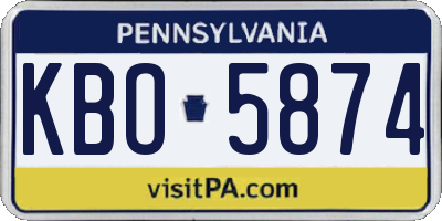 PA license plate KBO5874