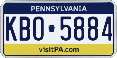 PA license plate KBO5884