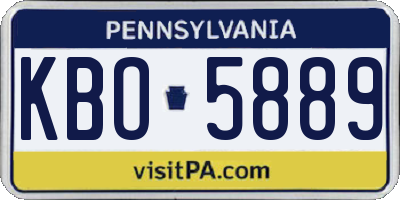 PA license plate KBO5889