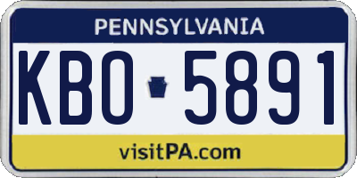 PA license plate KBO5891