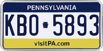 PA license plate KBO5893