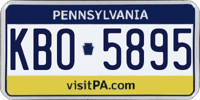 PA license plate KBO5895