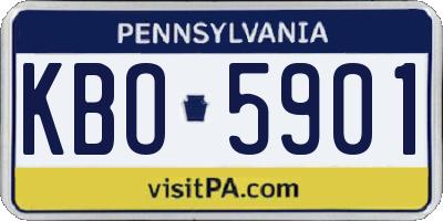 PA license plate KBO5901