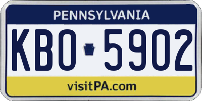 PA license plate KBO5902
