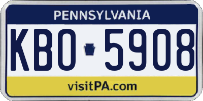 PA license plate KBO5908