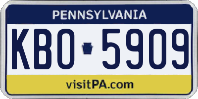 PA license plate KBO5909