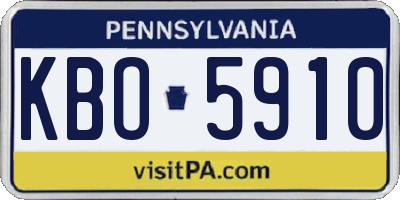 PA license plate KBO5910