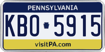 PA license plate KBO5915