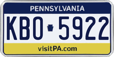PA license plate KBO5922