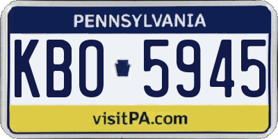 PA license plate KBO5945