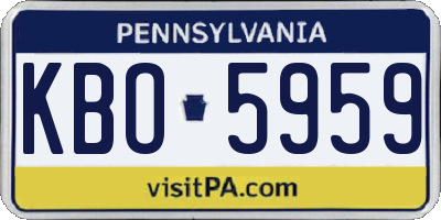PA license plate KBO5959
