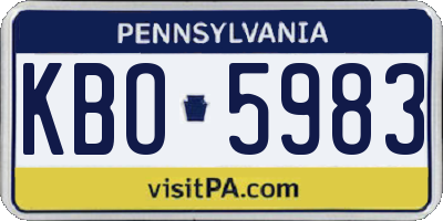 PA license plate KBO5983