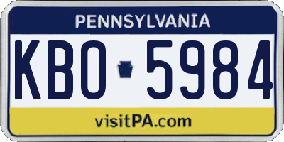 PA license plate KBO5984