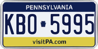 PA license plate KBO5995