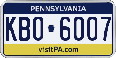 PA license plate KBO6007