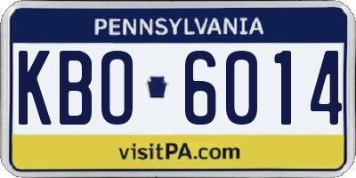 PA license plate KBO6014