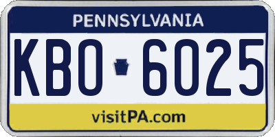 PA license plate KBO6025