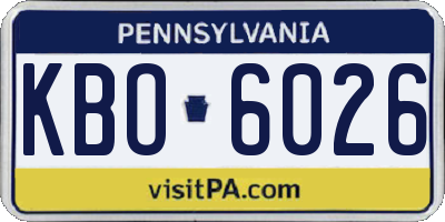 PA license plate KBO6026