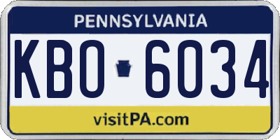 PA license plate KBO6034