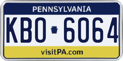 PA license plate KBO6064