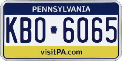 PA license plate KBO6065