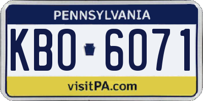 PA license plate KBO6071