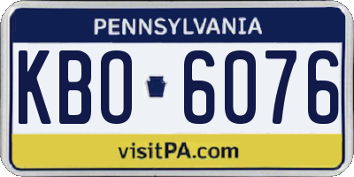 PA license plate KBO6076