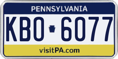 PA license plate KBO6077