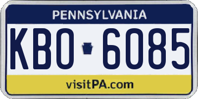 PA license plate KBO6085